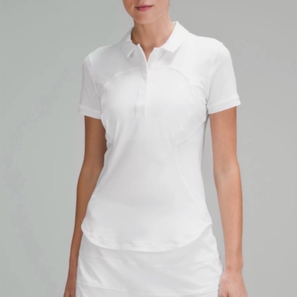 Lululemon Crisp White Athletic Performance Polo Top Women’s Size 8 - Picture 2 of 9